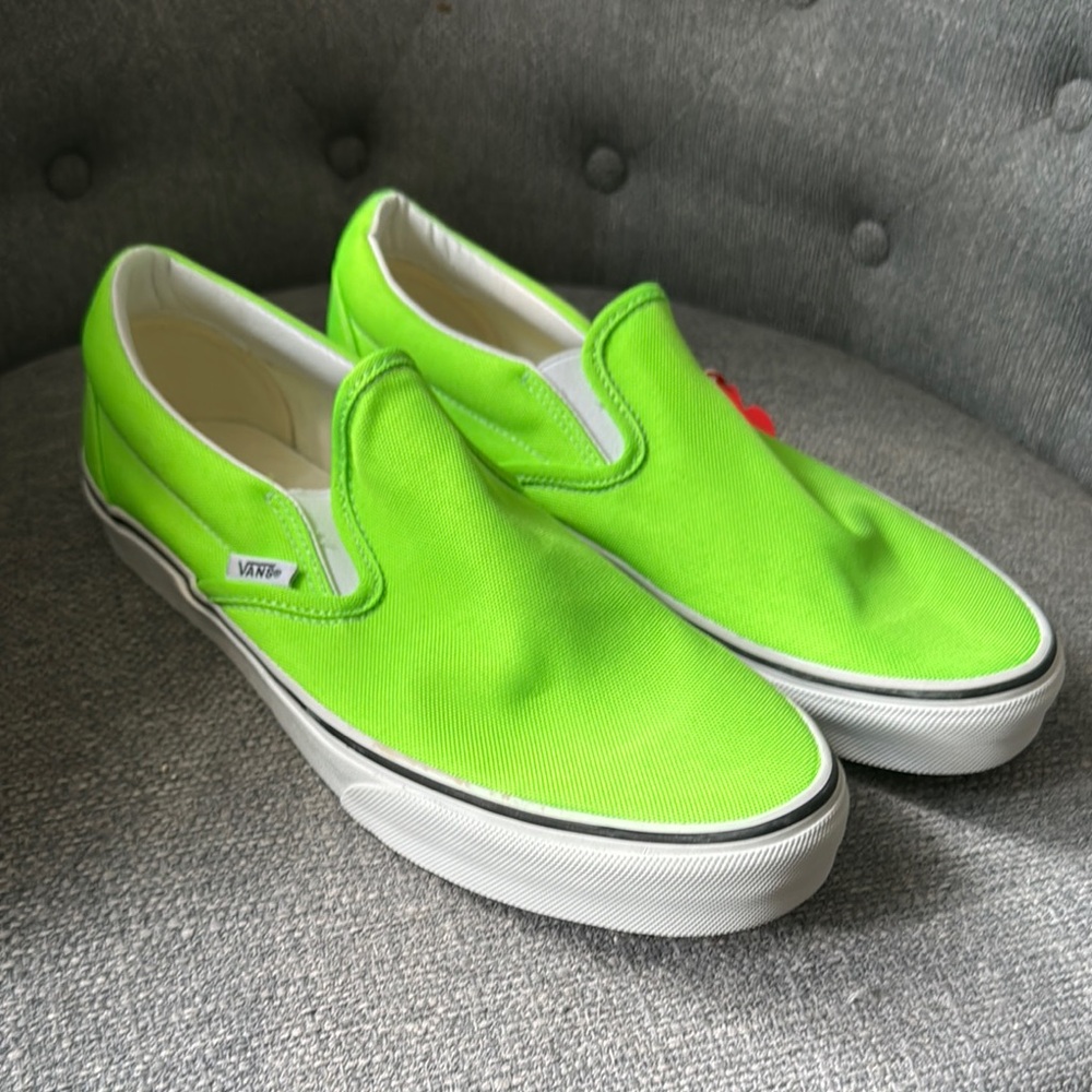 Vans Green Slip-On Loafers with Elastic Panels